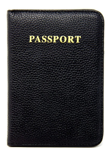 Funda - Estuche Para Pasaporte De Piel Genuina. 2 Colores Color Negro