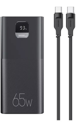 Power Bank 30.000mah 65w Pantalla Digital Cable Tipo C Usams