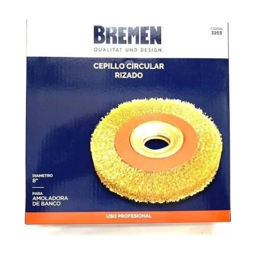 Cepillo Circular 200mm-8puLG Rizado Amoladora Banco Bremen Color Amarillo