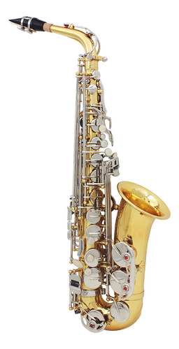 Saxofón Alto De Latón Brillante Grabado Eb