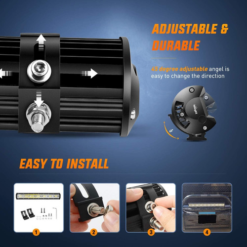 Barra De Luz Led De 20 Pulgadas, 420 W, Combo De Pun 8090053