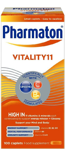 100 Comprimidos De Pharmaton Vitality11 Con Ginseng