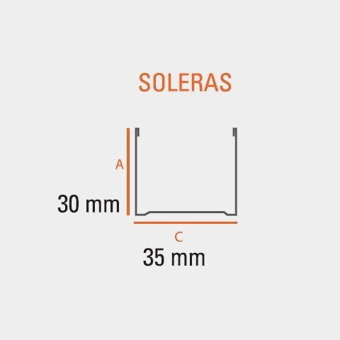 Solera 35x30mm Para Construccon En Seco