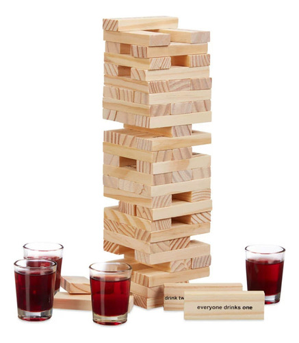 Juego De Mesa Torre Drinking Game Madera Shot Retos Castigos
