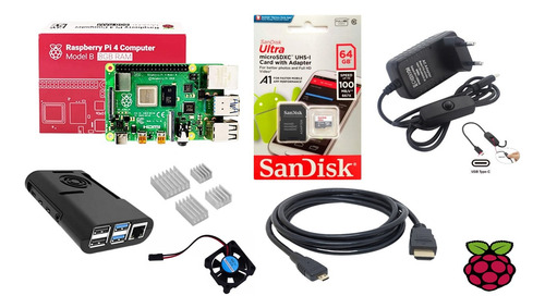 8pc(kit Completo Raspberry Pi4 Pi 4 Model B 8gb Ram,sd 64gb)