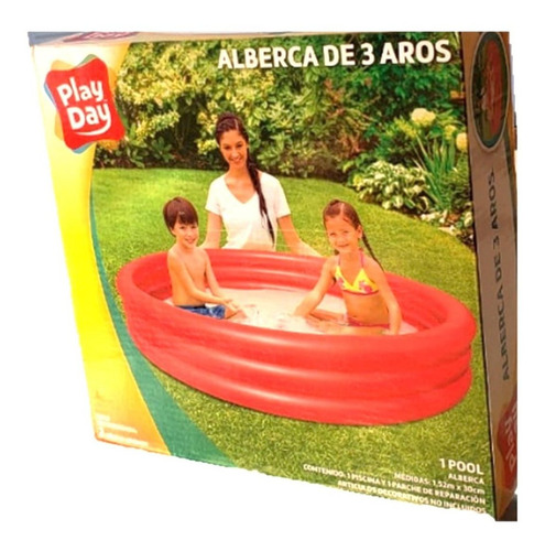 Alberca Inflable Play Day 3 Aros 1.52m X 30cm 1 Rojo