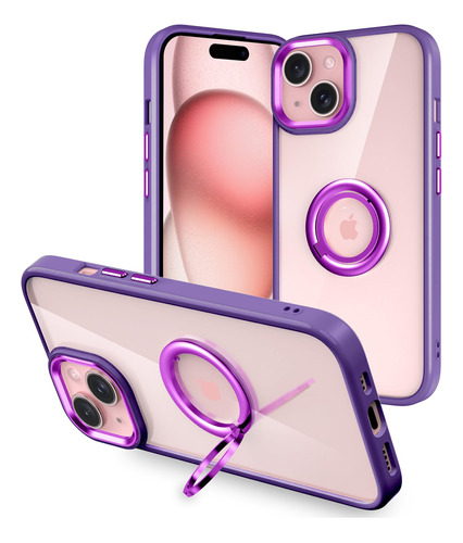 Lontect Funda Para  Phone 15 Plus Con Soporte De Anillo A P