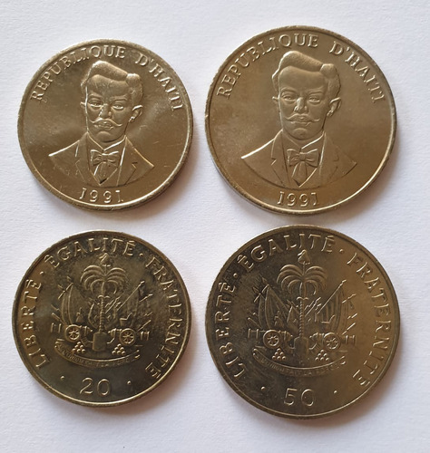 Monedas Mundiales: Haiti  Set De 2 Monedas Año 1991 