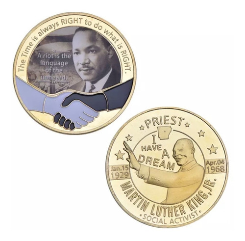 Moneda De Martin Luther King Jr. Bañada En Oro De 24k