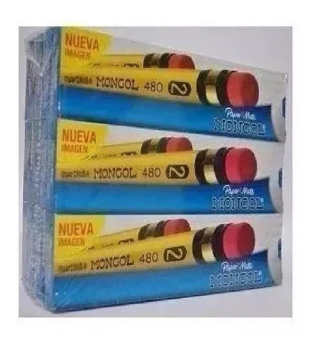 Caja De 12 Lapices Mongol Amarillos Originales Nuevo