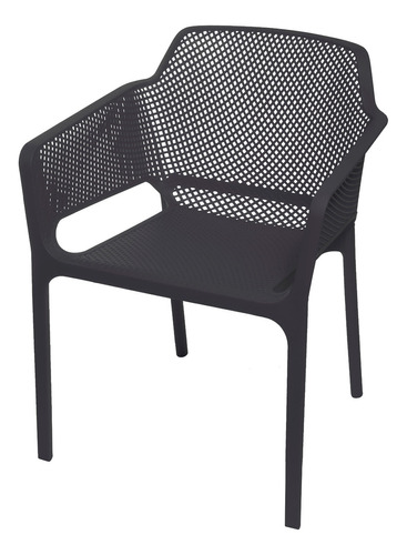 Cadeira Vega Em Polipropileno Preta Com Branco 80x46x46cm