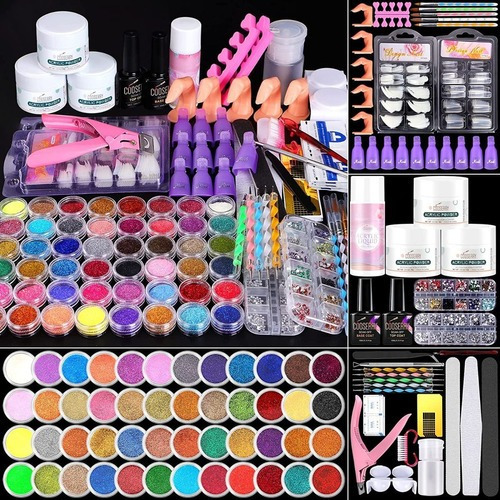 Kit Uñas Acrílicas 115 Accesorios 48 Colores Herramientas