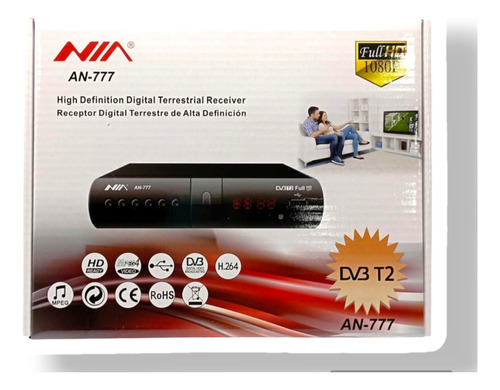 Decodificador Nia Tdt Receptor Tv Digital Dvb Hdmi Antena