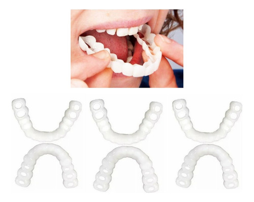 3 Pares Dentaduras Postizas Artificiales Silicona