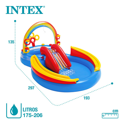 Centro De Juego Inflable Arcoíris 297 X 193 X 135 Cm Para Ni