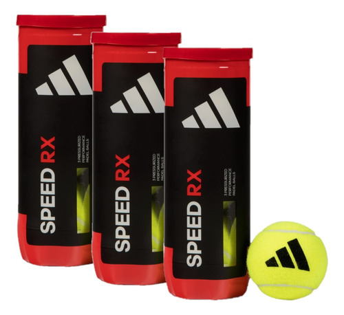 Pelota de pádel Adidas Speed Rx, paquete con 03 tubos