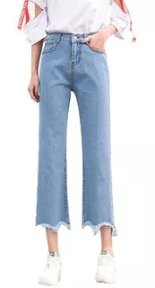 Pantalones Dickies Jeans De Pierna Ancha Con Flecos De Mujer