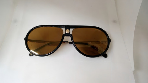 Anteojos De Sol Carrera De Sol Car1020/s 807k1, Color Dorado/negro Con Marco Color Negro, Lente Café De Mica, Varilla Dorada