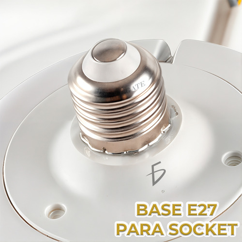 Lampara Led 30w Ventilador 15w Conexión Socket Tradicional Estructura Blanco Pantalla Blanco Ele-Gate LED.72 127V