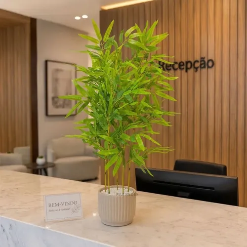 Planta Bambu Mossô Artificial Decorativa Sala Mesa Cozinha Verde
