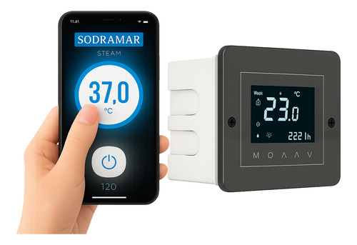 Comando Digital Touch Wifi Para Sauna Compact Line 6 A 27kw