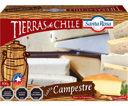 Imagen 1 de 1 de Queso Tabla Campestre Tierras De Chile 500 Gr 6 Unid.