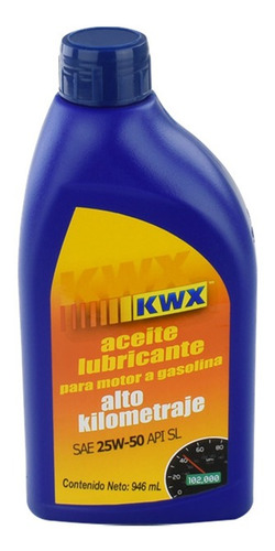 Aceite Multigrado 25w50 Alto Kilometraje 946ml  1 Pza