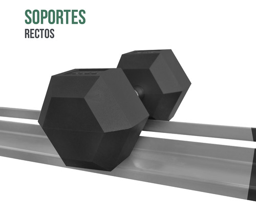 Rack Set C/10 Pares Mancuernas Hexagonales Pvc 55-100 Lbs