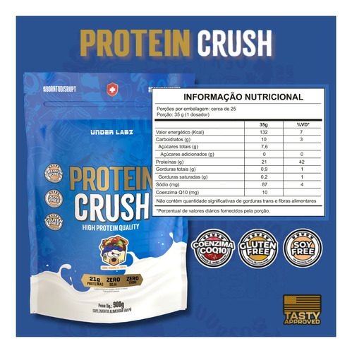 Whey Protein Crush Under Labz Coq10 Sabor Vitamina De Frutas