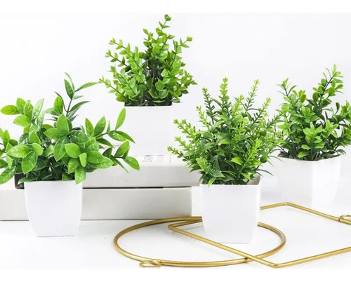 10 Piezas Plantas Artificiales En Maceta Decorativas Hogar