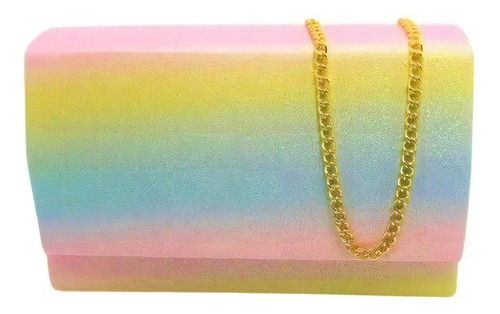 Bolsa Lisa Modelo Clutch Para Festas, Debutante E Casamentos Cor Arco Iris