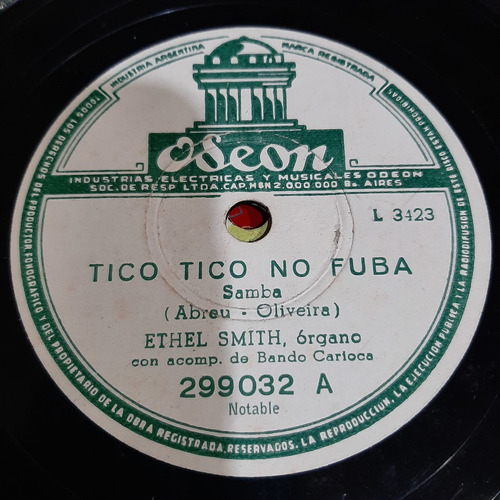 Pasta Ethel Smith Organo Bando Carioca Odeon C178