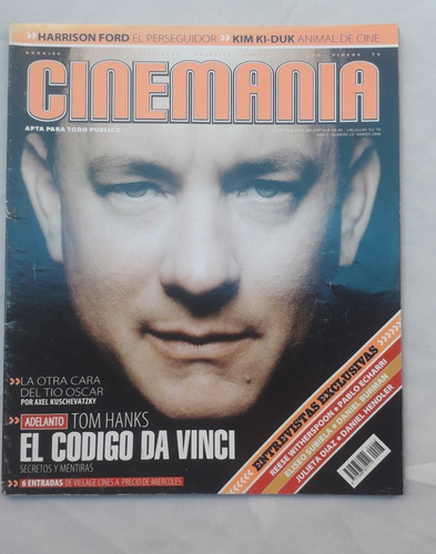 Revista Antigua * Cinemania * N° 23 Tapa Tom Hanks