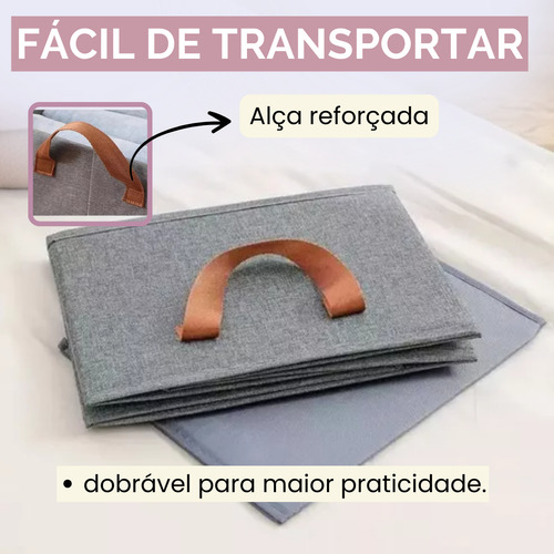 Cesto Organizador Dobravel Com Suporte Interno Multiuso