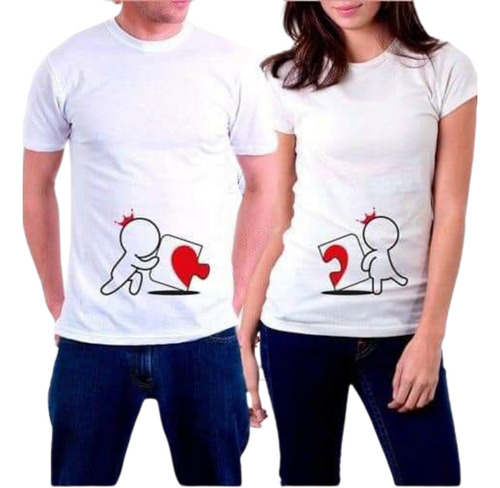 Camiseta Pieza De Corazón, Playera Pareja Perfecta