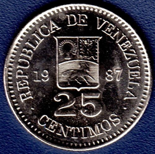 Moneda De Níquel De 25 Céntimos De 1987