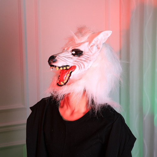 Máscara De Cabeza De Lobo Y Disfraz De Halloween, Guantes Pa