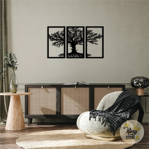 Set 3 Cuadros Árbol De La Vida Mdf Decoración The King Store