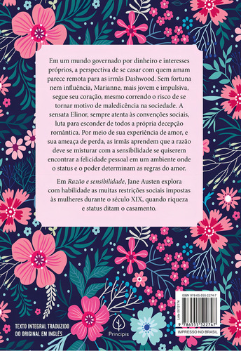 Razão e Sensibilidade, de Austen, Jane. Editorial Principis, capa dura, edição 1° em português, 2021