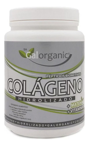 Colageno Hidrolizado Matcha Y Vitamina C 500g Galorganic