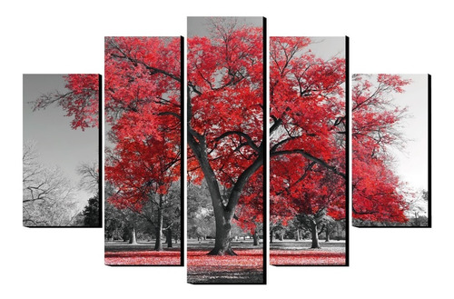 Cuadro Decorativo Moderno Arbol Rojo 