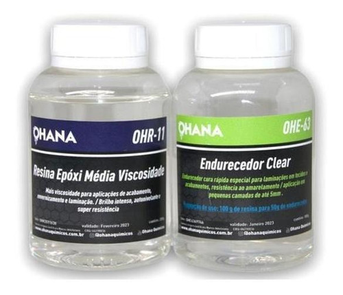 Resina Epoxi Media Viscosidade Com Endurecedor Kit 300g