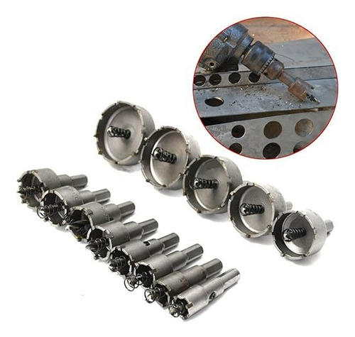 13 Brocas Copa Sierra Hss De Carburo Para 16-53mm
