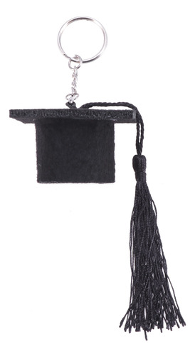 Peluche De Graduación Negro. Colgante De Metal Con Forma De