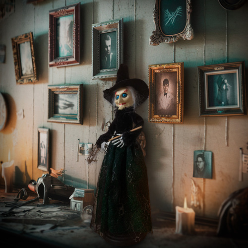 Decoracion Halloween Colgante Bruja Escoba Vestido Cotillon