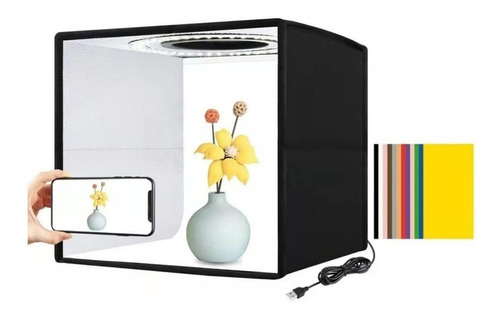 Imagen 2 de 8 de Mini Estudio Caja Luz Fotografía Usb Led 30x30 Estudio