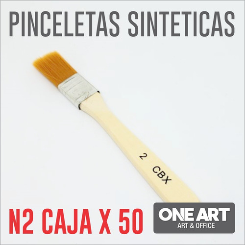 Pinceleta Sintetica Cbx Acrilico Oleo Barnices N2 Caja X 50