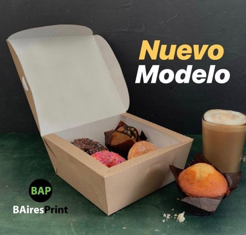 25 Cajas Grandes Hamburguesas Postres (tr) 21x21x8,5 Cm Bap