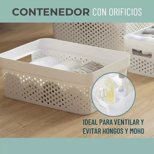 Caja Organizadora Con Tapa Bambu Canastos Multiuso 11 Litros