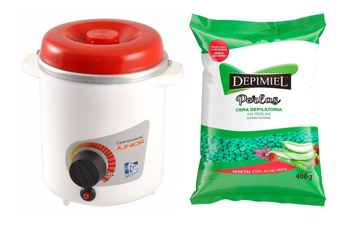 Kit Depilatorio Calentador De Cera + Cera Depimiel Vegetal